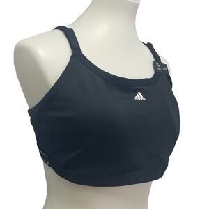 New Adidas Medium 40AC Black Light Support Removeable Pads Training Sports Bra